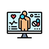 health data analytics healthcare innovation color icon illustration vector