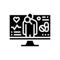 health data analytics healthcare innovation glyph icon illustration vector