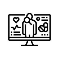 health data analytics healthcare innovation line icon illustration vector