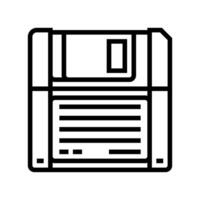 digital data storage floppy disk line icon illustration vector