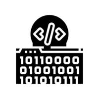 software programming code glyph icon illustration vector
