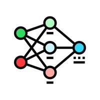 neural network diagram machine learning color icon illustration vector