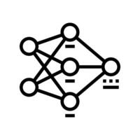 neural network diagram machine learning line icon illustration vector