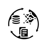 training data machine learning glyph icon illustration vector