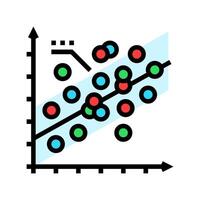 regression graph machine learning color icon illustration vector