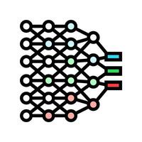 deep learning layers machine color icon illustration vector