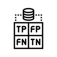 confusion matrix machine learning line icon illustration vector