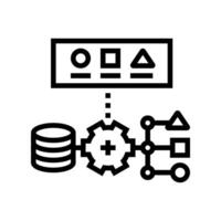 supervised learning machine line icon illustration vector