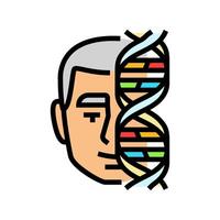genetic profile with patients face color icon illustration vector