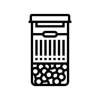 personalized medication bottle with barcode line icon illustration vector