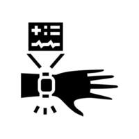 smart wearable device with health metrics glyph icon illustration vector