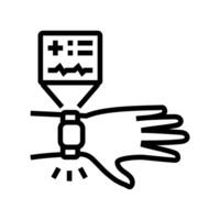 smart wearable device with health metrics line icon illustration vector
