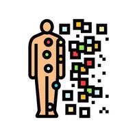 human body with data points color icon illustration vector