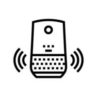 voice controlled assistant smart home line icon illustration vector