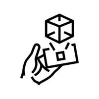 virtual object overlay augmented reality line icon illustration vector