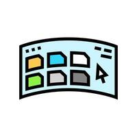 virtual user interface augmented reality color icon illustration vector