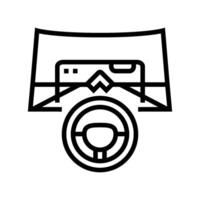 head up display hud augmented reality line icon illustration vector