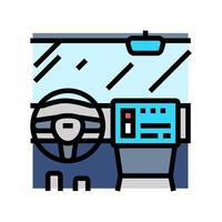 car with screen display auto tainment color icon illustration vector