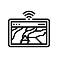 smart navigation system line icon illustration vector
