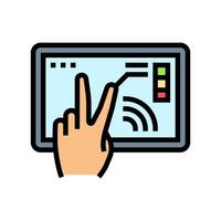 gesture control system auto tainment color icon illustration vector