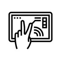 gesture control system auto tainment line icon illustration vector