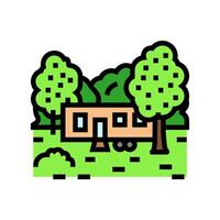rustic forest mobile home color icon illustration vector