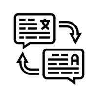language translation nlp line icon illustration vector