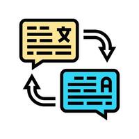 language translation nlp color icon illustration vector