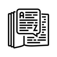 dictionary nlp line icon illustration vector