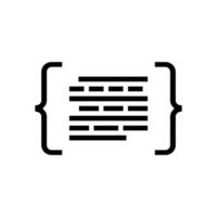 code brackets with letters nlp glyph icon illustration vector