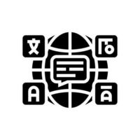 multilingual globe nlp glyph icon illustration vector