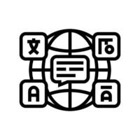 multilingual globe nlp line icon illustration vector