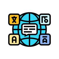 multilingual globe nlp color icon illustration vector