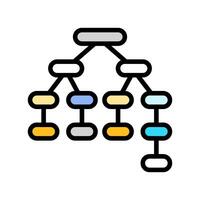 syntax tree nlp color icon illustration vector