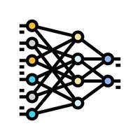 neural network diagram nlp color icon illustration vector