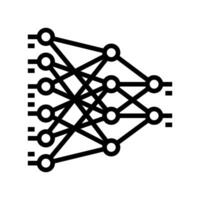neural network diagram nlp line icon illustration vector
