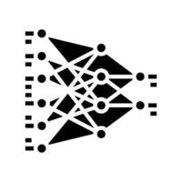 neural network diagram nlp glyph icon illustration vector
