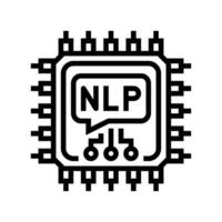 language processor chip nlp line icon illustration vector
