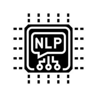 language processor chip nlp glyph icon illustration vector