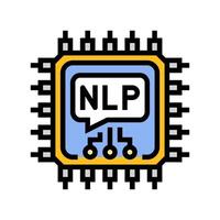 language processor chip nlp color icon illustration vector