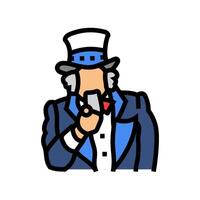 uncle sam pointing pose color icon illustration vector