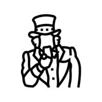 uncle sam pointing pose line icon illustration vector