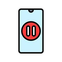 smartphone pause mindful tech color icon illustration vector