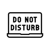 laptop do not disturb mindful tech line icon illustration vector