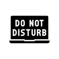 laptop do not disturb mindful tech glyph icon illustration vector
