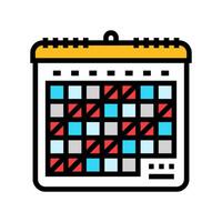 calendar scheduled breaks mindful tech color icon illustration vector