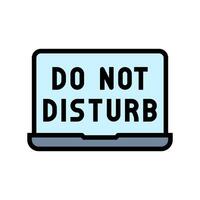 laptop do not disturb mindful tech color icon illustration vector