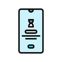 social media timer mindful tech color icon illustration vector