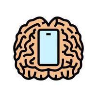 brain mindful app mindful tech color icon illustration vector