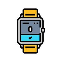 smartwatch breathing exercise tech color icon illustration vector